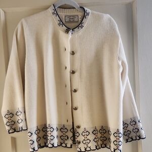 Pendleton White and Blue Knit Jacket